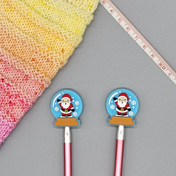 Santa Snowglobe Needle Stoppers